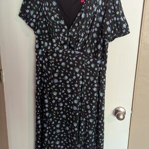 Betsey Johnson Blue Flutter Sleeve Midi Sundress